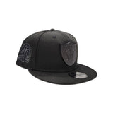 Black Las Vegas Raiders Black Visor Gray Bottom 60th Anniversary Side Patch New Era Metal Badge 9Fifty Snapback