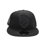 Black Las Vegas Raiders Black Visor Gray Bottom 60th Anniversary Side Patch New Era Metal Badge 9Fifty Snapback