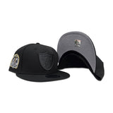 Black Las Vegas Raiders Black Visor Gray Bottom Gold 60th Anniversary Side Patch New Era Metal Badge 9Fifty Snapback