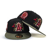 Black Los Angeles Angels Olive Green Visor Gray Bottom 50th Anniversary Patch 