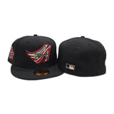Black Los Angeles Angels Gray Bottom 40th Season Side Patch New Era 59Fifty Fitted