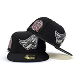 Black Los Angeles Angels Gray Bottom 50th Anniversary Side Patch New Era 59Fifty Fitted