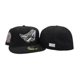 Black Los Angeles Angels Gray Bottom 50th Anniversary Side Patch New Era 59Fifty Fitted