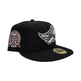 Black Los Angeles Angels Gray Bottom 50th Anniversary Side Patch New Era 59Fifty Fitted