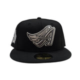 Black Los Angeles Angels Gray Bottom 40th Season Side Patch New Era 59Fifty Fitted