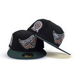 Black Los Angeles Angels Dark Green Visor Gray Bottom 50th Anniversary Patch New Era 59Fifty Fitted