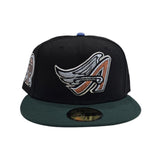 Black Los Angeles Angels Dark Green Visor Gray Bottom 50th Anniversary Patch New Era 59Fifty Fitted