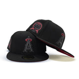 Black Los Angeles Angels Red Bottom 50th Anniversary Patch New Era 59Fifty Fitted