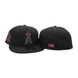 Black Los Angeles Angels Red Bottom 50th Anniversary Patch New Era 59Fifty Fitted