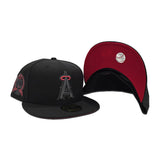 Black Los Angeles Angels Red Bottom 50th Anniversary Patch New Era 59Fifty Fitted