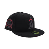 Black Los Angeles Angels Red Bottom 50th Anniversary Patch New Era 59Fifty Fitted