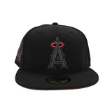 Black Los Angeles Angels Red Bottom 50th Anniversary Patch New Era 59Fifty Fitted