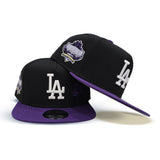 Black Los Angeles Dodgers Rose Purple Visor Gray Bottom 40th Anniversary New Era 9Fifty A-Frame Snapback