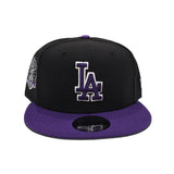 Black Los Angeles Dodgers Purple Visor Gray Bottom 50th Anniversary Side Patch New Era 9Fifty Snapback