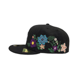 Black Los Angeles Dodgers Floral Green Bottom New Era 59Fifty Fitted