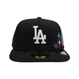 Black Los Angeles Dodgers Floral Green Bottom New Era 59Fifty Fitted