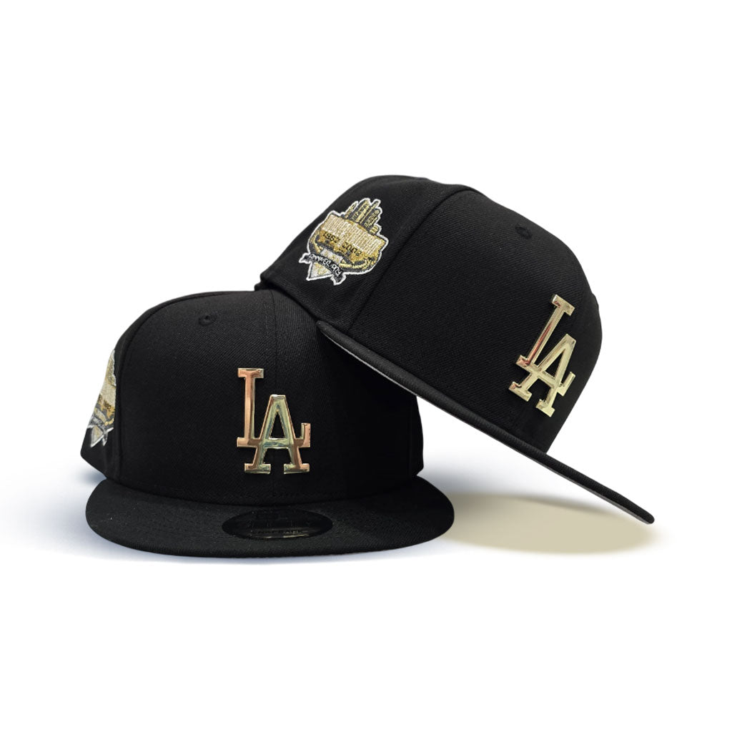 Black Los Angeles Dodgers Gold Metal Badge Gray Bottom 40th