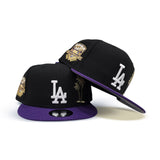 Black Los Angeles Dodgers Palm Tree Purple Visor Gray Bottom 50th Anniversary Side Patch New Era 9Fifty Snapback