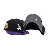 Black Los Angeles Dodgers Palm Tree Purple Visor Gray Bottom 50th Anniversary Side Patch New Era 9Fifty Snapback