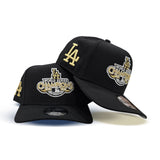 Black Los Angeles Dodgers 2020 World Series Champions Curved Brim Gray Bottom Team Logo Side Patch New Era A-Frame 9Fifty Snapback