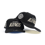 Black Los Angeles Kings Curved Brim Gray Bottom 25th Anniversary Side Patch New Era 9Fifty A-Frame Snapback