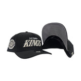 Black Los Angeles Kings Curved Brim Gray Bottom 25th Anniversary Side Patch New Era 9Fifty A-Frame Snapback