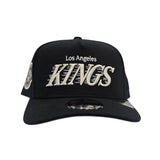 Black Los Angeles Kings Curved Brim Gray Bottom 25th Anniversary Side Patch New Era 9Fifty A-Frame Snapback