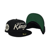 Black Los Angeles Kings Green Bottom 1967 Inaugural Season Side Patch New Era 59Fifty Fitted