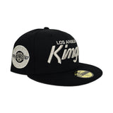 Black Los Angeles Kings Green Bottom 1967 Inaugural Season Side Patch New Era 59Fifty Fitted