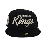 Black Los Angeles Kings Green Bottom 1967 Inaugural Season Side Patch New Era 59Fifty Fitted