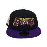 Black Los Angeles Lakers Purple Visor Gray Bottom 60th Anniversary Side Patch New Era 59Fifty Fitted