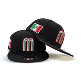 Black Mexico Red Visor Gray Bottom Mexico Flag Side Patch New Era 9Fifty Snapback