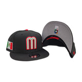 Black Mexico Gray Bottom Mexico Flag Side Patch World Baseball Classic New Era 9Fifty Snapback