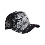 Black Tip Off Miami Heat Curved Brim Gray Bottom NBA MIA Side Patch New Era 9Forty Snapback