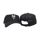 Black Embroidered Mesh New York Mets New Era 9Twenty Strapback