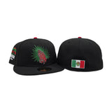 Black Praying Hands Red Bottom Houston Texas To Mexico Patch New Era 59Fifty Fitted