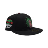 Black Praying Hands Red Bottom Houston Texas To Mexico Patch New Era 59Fifty Fitted