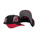 Black New Jersey Devils Red Visor Gray Bottom 30th Anniversary Side Patch New Era Curved Brim A-Frame 9Forty Snapback