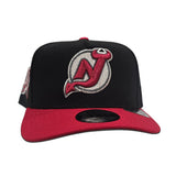 Black New Jersey Devils Red Visor Gray Bottom 30th Anniversary Side Patch New Era Curved Brim A-Frame 9Forty Snapback