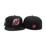 Black New Jersey Devils Green Bottom 10th Anniversary Side Patch New Era 59Fifty Fitted