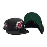 Black New Jersey Devils Green Bottom 10th Anniversary Side Patch New Era 59Fifty Fitted