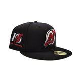 Black New Jersey Devils Green Bottom 10th Anniversary Side Patch New Era 59Fifty Fitted