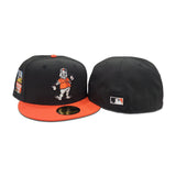 Black San Francisco Giants Mascot Logo Orange Visor Gray Bottom 2007 All Star Game Side Patch New Era 59Fifty Fitted