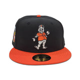 Black San Francisco Giants Mascot Logo Orange Visor Gray Bottom 2007 All Star Game Side Patch New Era 59Fifty Fitted