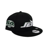 Black New York Jets Green Bottom 50 Seasons Side Patch New Era 9Fifty Snapback