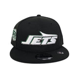 Black New York Jets Green Bottom 50 Seasons Side Patch New Era 9Fifty Snapback