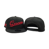 Black Red Queens New Era Queens NY Patch Snapback 9FIFTY Hat