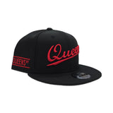 Black Red Queens New Era Queens NY Patch Snapback 9FIFTY Hat