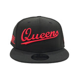 Black Red Queens New Era Queens NY Patch Snapback 9FIFTY Hat