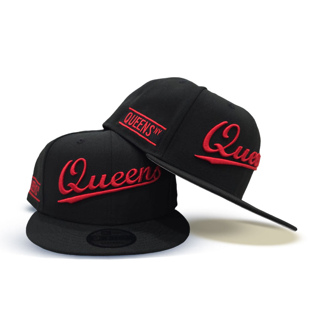 Black/Red Queens New Era Queens NY Patch Snapback 9FIFTY Hat